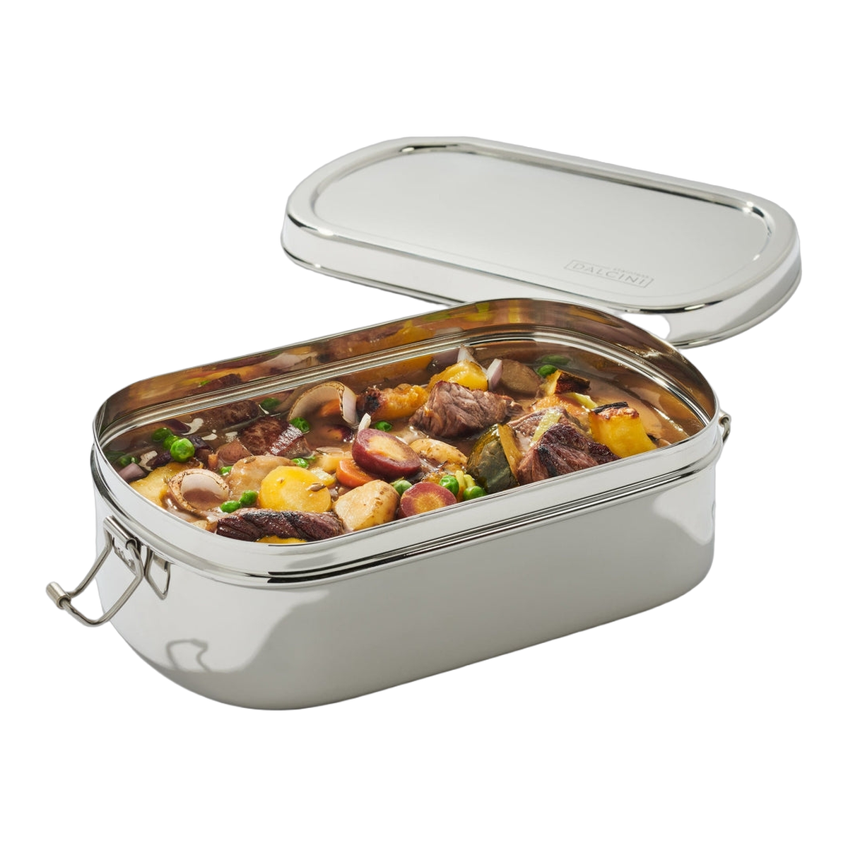 
                  
                    Large oval stainless steel food container with clips by mimro, featuring a secure lid and durable construction for storage.
                  
                