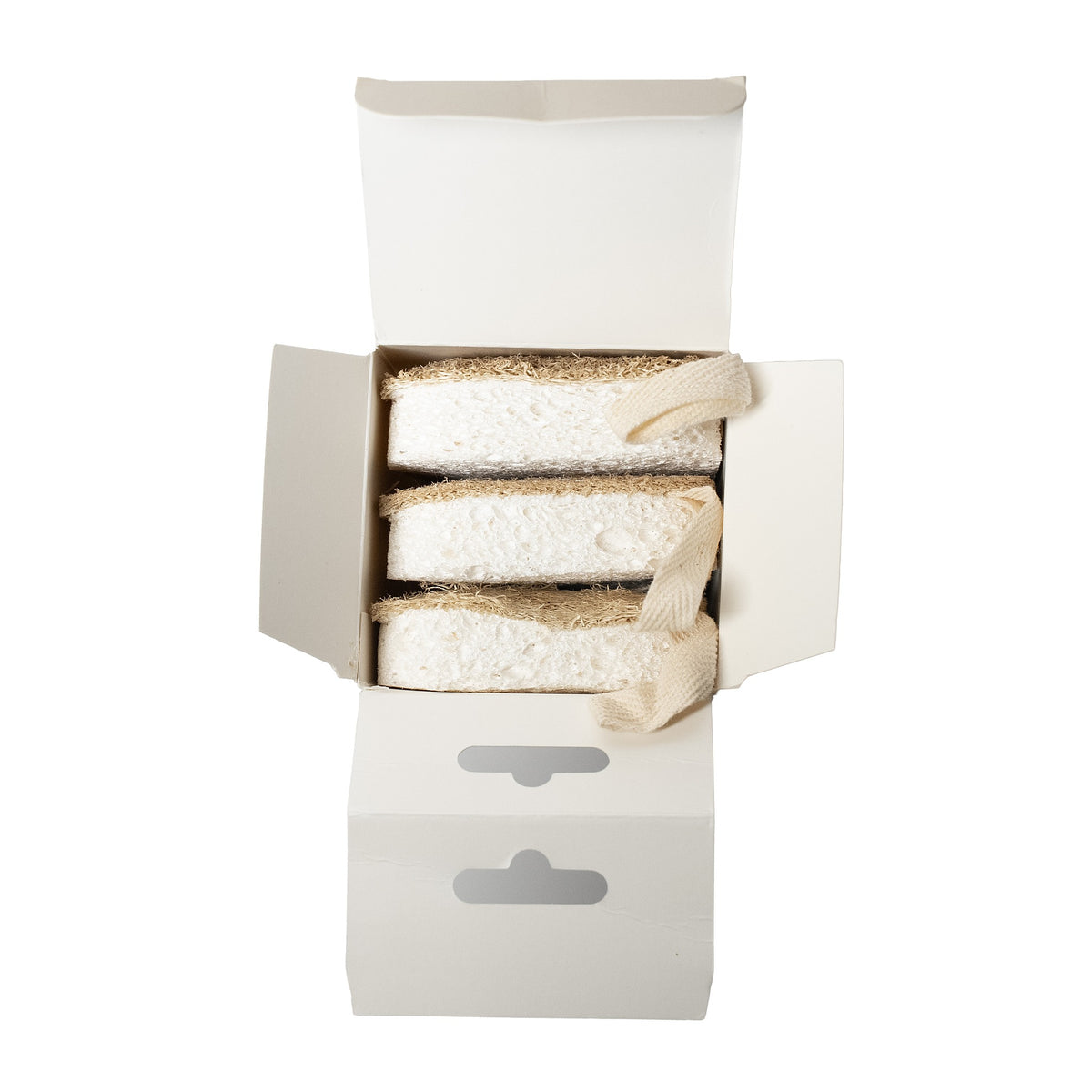 Mimro Natural Loofah Cellulose Sponge showing a pack of biodegradable exfoliating sponges for bath and cleaning use.