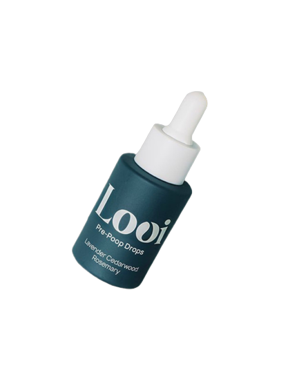 Mimro LOUI Lavender Cedarwood Rosemary toilet fresh drops bottle with lavender, cedarwood, and rosemary scent and dropper cap.