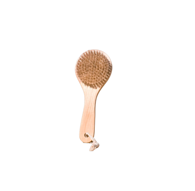 Mimro Midnight Paloma dry body brush with natural bristles and ergonomic handle for exfoliating and skin renewal.